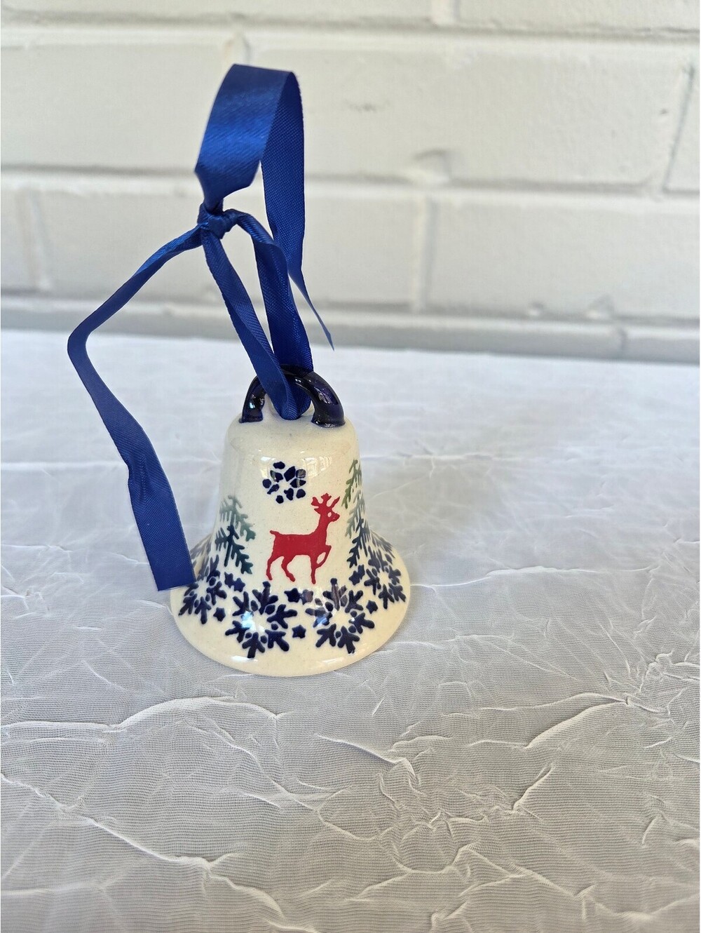 Boleslawiec Polish Reindeer Pottery Bell
